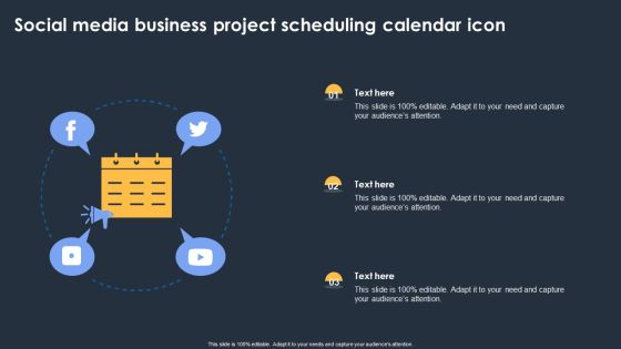 Social Media Business Project Scheduling Calendar Icon Summary PDF