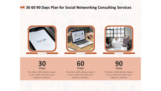 Social Media Consultancy 30 60 90 Days Plan For Social Networking Consulting Services Summary PDF Social Media Consultancy 30 60 90 Days Plan For Social Networking Consulting Services Summary PDF