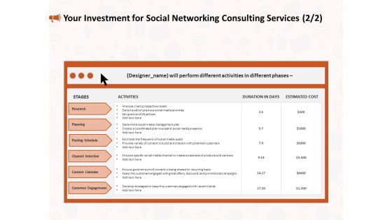 Social Media Consultancy Your Investment For Social Networking Consulting Services Portrait PDF Social Media Consultancy Your Investment For Social Networking Consulting Services Portrait PDF