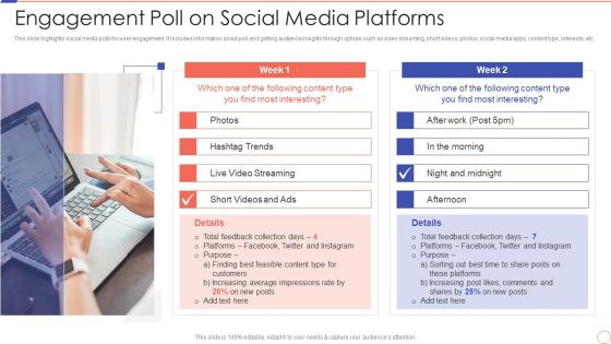 Social Media Engagement To Increase Customer Engagement Engagement Poll On Social Media Platforms Background PDF Social Media Engagement To Increase Customer Engagement Engagement Poll On Social Media Platforms Background PDF