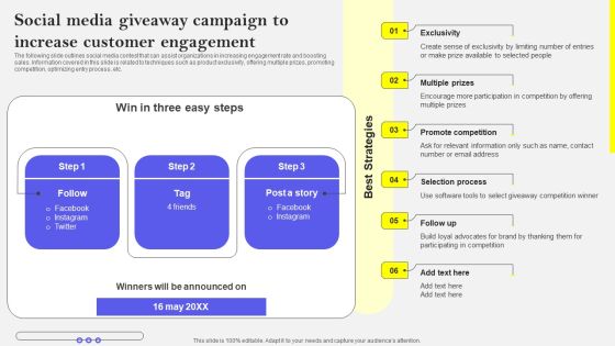 Social Media Giveaway Campaign To Increase Customer Engagement Rules PDF Social Media Giveaway Campaign To Increase Customer Engagement Rules PDF
