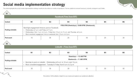 Social Media Implementation Strategy Elements PDF