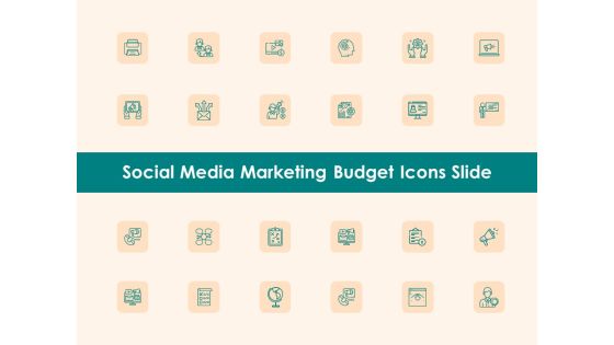 Social Media Marketing Budget Icons Slide Ppt Infographics Background Designs PDF