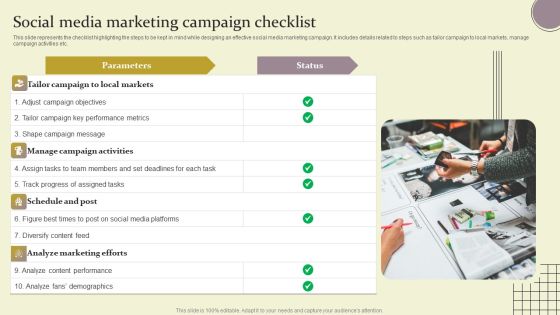 Social Media Marketing Campaign Checklist Ppt Infographic Template Inspiration PDF