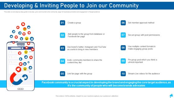 Social Media Marketing Developing And Inviting People To Join Our Community Portrait PDF Social Media Marketing Developing And Inviting People To Join Our Community Portrait PDF