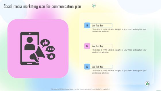 Social Media Marketing Icon For Communication Plan Ppt Ideas Background Images PDF Social Media Marketing Icon For Communication Plan Ppt Ideas Background Images PDF