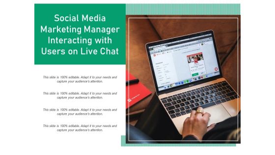 Social Media Marketing Manager Interacting With Users On Live Chat Ppt PowerPoint Presentation Infographics Graphic Tips PDF Social Media Marketing Manager Interacting With Users On Live Chat Ppt PowerPoint Presentation Infographics Graphic Tips PDF