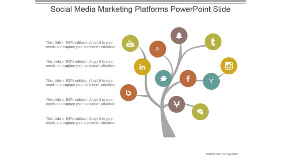 Social Media Marketing Platforms Powerpoint Slide