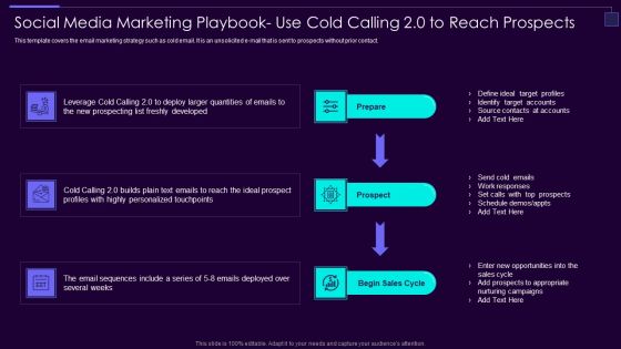 Social Media Marketing Playbook Use Cold Calling 2 0 To Reach Prospects Information PDF Social Media Marketing Playbook Use Cold Calling 2 0 To Reach Prospects Information PDF