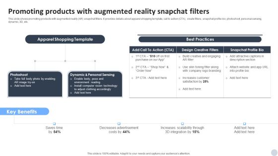 Social Media Marketing Strategies To Generate Lead Promoting Products With Augmented Reality Snapchat Filters Sample PDF Social Media Marketing Strategies To Generate Lead Promoting Products With Augmented Reality Snapchat Filters Sample PDF