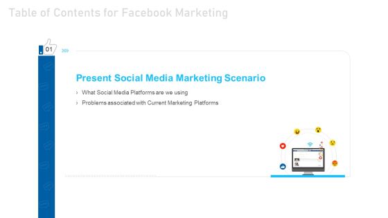 Social Media Marketing Table Of Contents For Facebook Marketing Download PDF