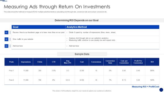 Social Media Marketing Through Facebook Measuring Ads Through Return On Investments Microsoft PDF