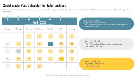 Social Media Post Scheduler For Hotel Business Template PDF Social Media Post Scheduler For Hotel Business Template PDF