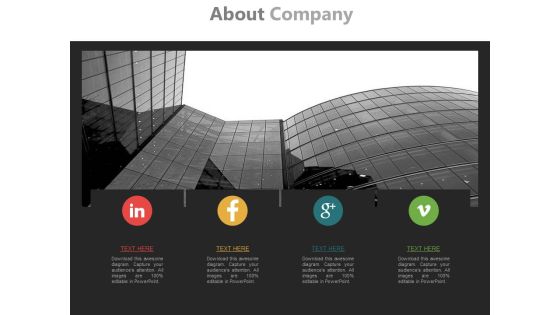 Social Media Profiles Of Company Powerpoint Slides Social Media Profiles Of Company Powerpoint Slides