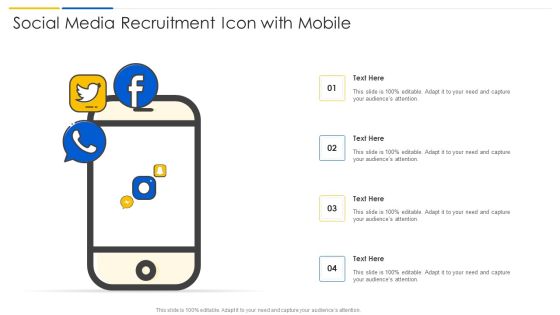 Social Media Recruitment Icon With Mobile Demonstration PDF