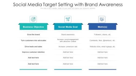 Social Media Target Setting With Brand Awareness Ppt PowerPoint Presentation File Background Designs PDF Social Media Target Setting With Brand Awareness Ppt PowerPoint Presentation File Background Designs PDF