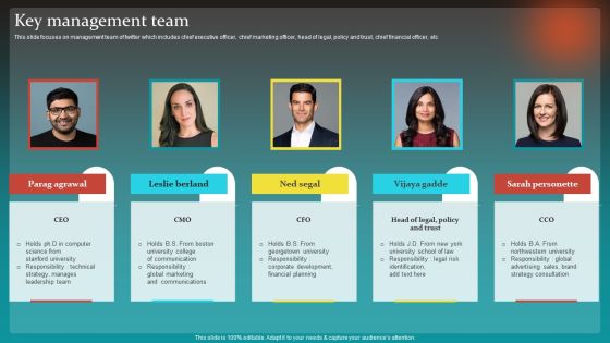 Social Network Business Summary Key Management Team Icons PDF Social Network Business Summary Key Management Team Icons PDF