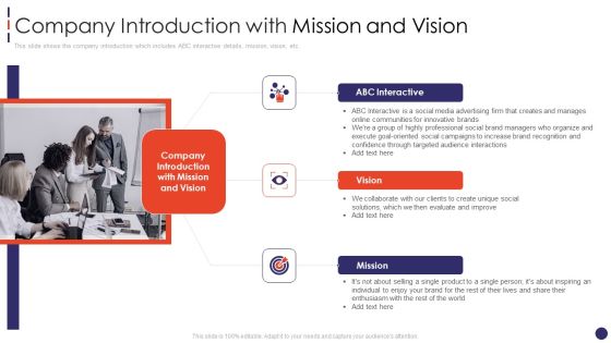 Social Network Firm Pitch Deck Company Introduction With Mission And Vision Topics PDF Social Network Firm Pitch Deck Company Introduction With Mission And Vision Topics PDF
