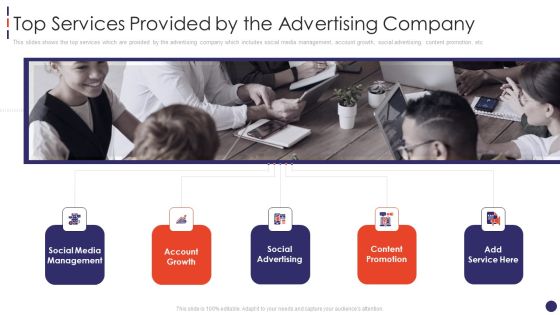 Social Network Firm Pitch Deck Top Services Provided By The Advertising Company Download PDF Social Network Firm Pitch Deck Top Services Provided By The Advertising Company Download PDF
