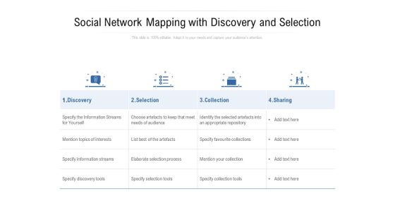 Social Network Mapping With Discovery And Selection Ppt PowerPoint Presentation Portfolio Format Ideas PDF