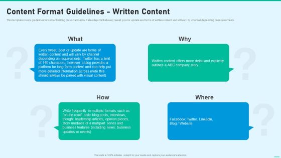 Social Network Playbook Content Format Guidelines Written Content Ppt Styles PDF Social Network Playbook Content Format Guidelines Written Content Ppt Styles PDF