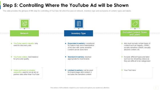 Social Platform As Profession Step 5 Controlling Where The Youtube Ad Will Be Shown Designs PDF