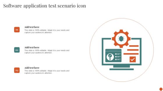 Software Application Test Scenario Icon Infographics PDF