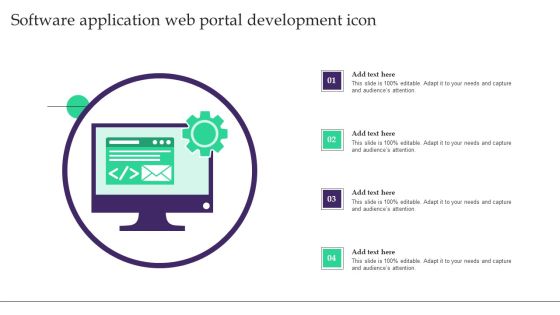Software Application Web Portal Development Icon Summary PDF Software Application Web Portal Development Icon Summary PDF