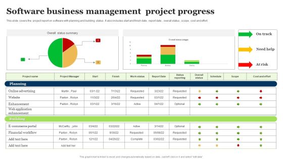 Software Business Management Project Progress Ppt Show Icon PDF Software Business Management Project Progress Ppt Show Icon PDF