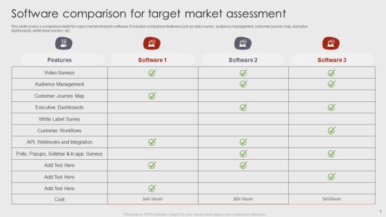Software Comparison For Target Market Assessment Brochure PDF