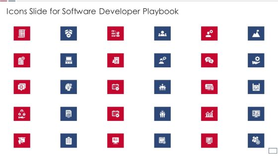 Software Developer Playbook Icons Slide For Software Developer Playbook Portrait PDF