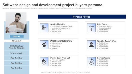 Software Development Playbook Software Design And Development Project Buyers Persona Graphics PDF Software Development Playbook Software Design And Development Project Buyers Persona Graphics PDF
