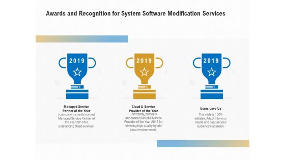 Software Maintenance Awards And Recognition For System Software Modification Services Information PDF Software Maintenance Awards And Recognition For System Software Modification Services Information PDF