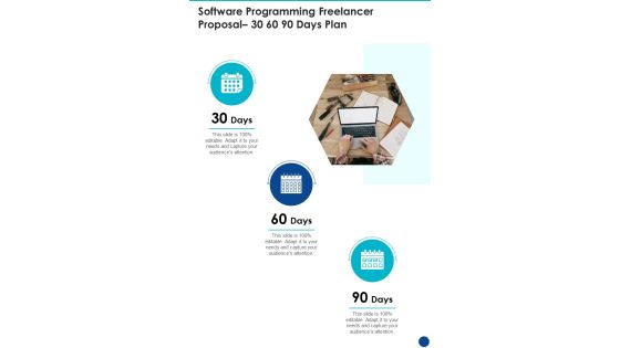 Software Programming Freelancer Proposal 30 60 90 Days Plan One Pager Sample Example Document Software Programming Freelancer Proposal 30 60 90 Days Plan One Pager Sample Example Document