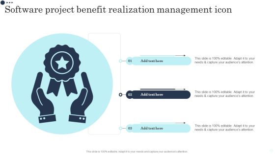 Software Project Benefit Realization Management Icon Brochure PDF