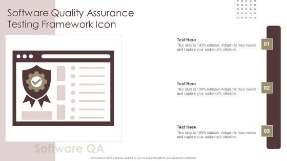Software Quality Assurance Testing Framework Icon Template PDF