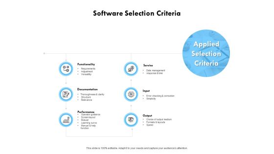 Software Selection Criteria Performance Ppt PowerPoint Presentation Inspiration Example Software Selection Criteria Performance Ppt PowerPoint Presentation Inspiration Example