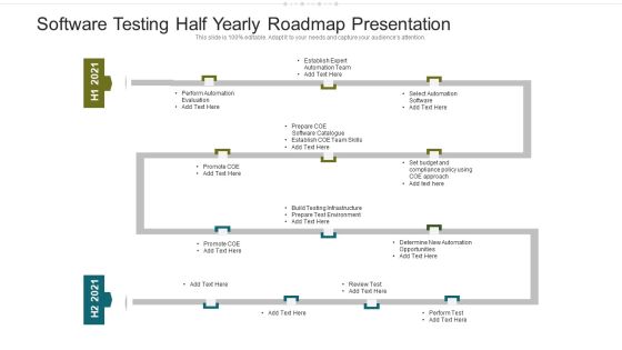 Software Testing Half Yearly Roadmap Presentation Diagrams Software Testing Half Yearly Roadmap Presentation Diagrams