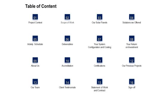 Solar Panel Maintenance Table Of Content Ppt Visual Aids PDF Solar Panel Maintenance Table Of Content Ppt Visual Aids PDF