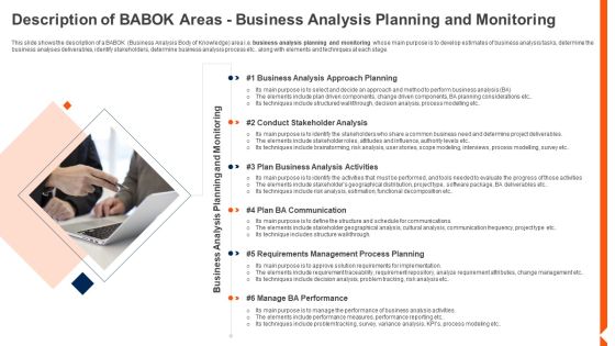 Solution Monitoring Verification Description BABOK Business Analysis Planning Guidelines PDF