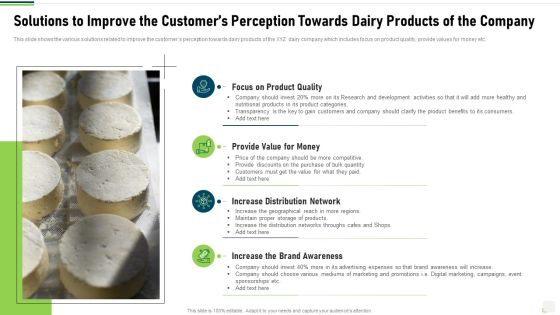 Solutions To Improve The Customers Perception Towards Dairy Products Of The Company Professional PDF