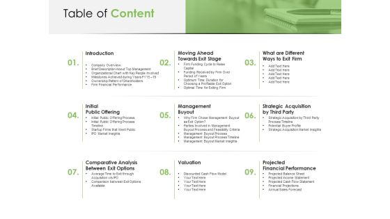 Solvency Action Plan For Private Organization Table Of Content Sample PDF Solvency Action Plan For Private Organization Table Of Content Sample PDF