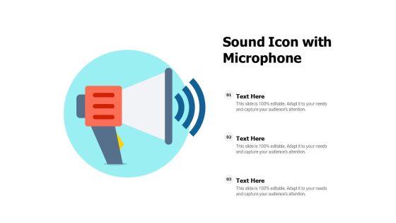 Sound Icon With Microphone Ppt PowerPoint Presentation Icon Objects