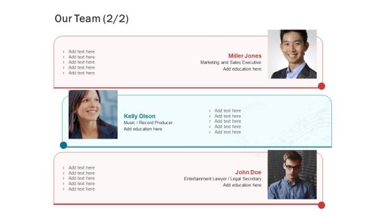 Sound Production Firm Agreement Proposal Our Team Ppt Gallery Structure PDF Sound Production Firm Agreement Proposal Our Team Ppt Gallery Structure PDF