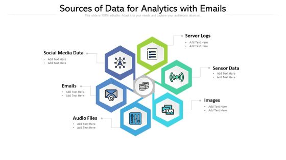 Sources Of Data For Analytics With Emails Ppt PowerPoint Presentation Graphics PDF