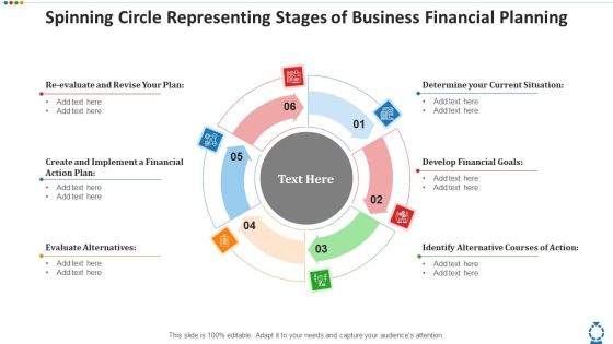 Spinning Circle Representing Stages Of Business Financial Planning Microsoft PDF