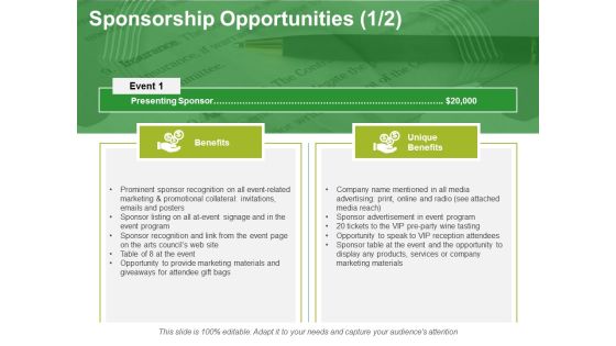 Sponsorship Opportunities Template 1 Ppt PowerPoint Presentation Layouts Portrait Sponsorship Opportunities Template 1 Ppt PowerPoint Presentation Layouts Portrait
