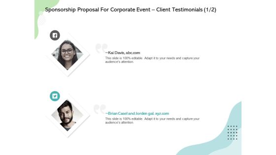 Sponsorship Proposal For Corporate Event Client Testimonials Communication Topics PDF Sponsorship Proposal For Corporate Event Client Testimonials Communication Topics PDF