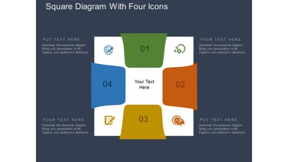 Square Diagram With Four Icons Powerpoint Template Square Diagram With Four Icons Powerpoint Template