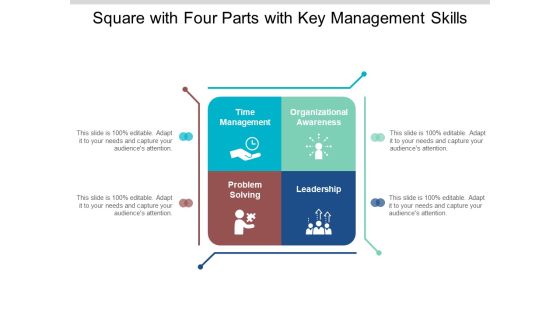 Square With Four Parts With Key Management Skills Ppt PowerPoint Presentation Outline Deck Square With Four Parts With Key Management Skills Ppt PowerPoint Presentation Outline Deck